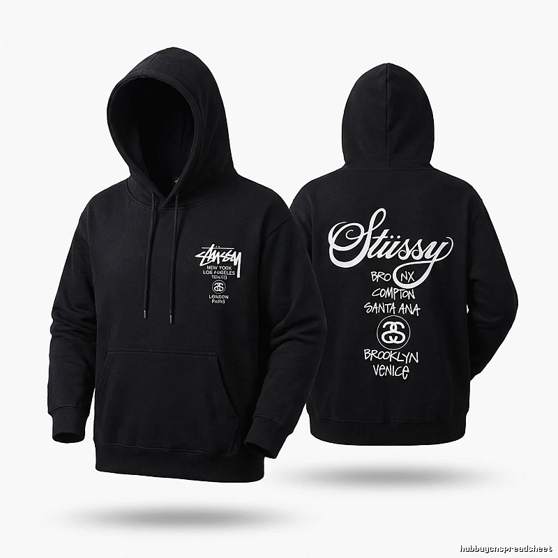 Stussy street style black hoodie