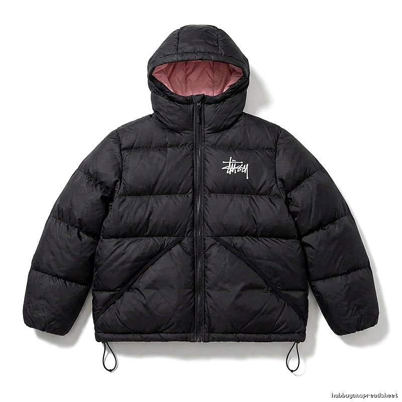 Stussy trendy and cool black down jacket