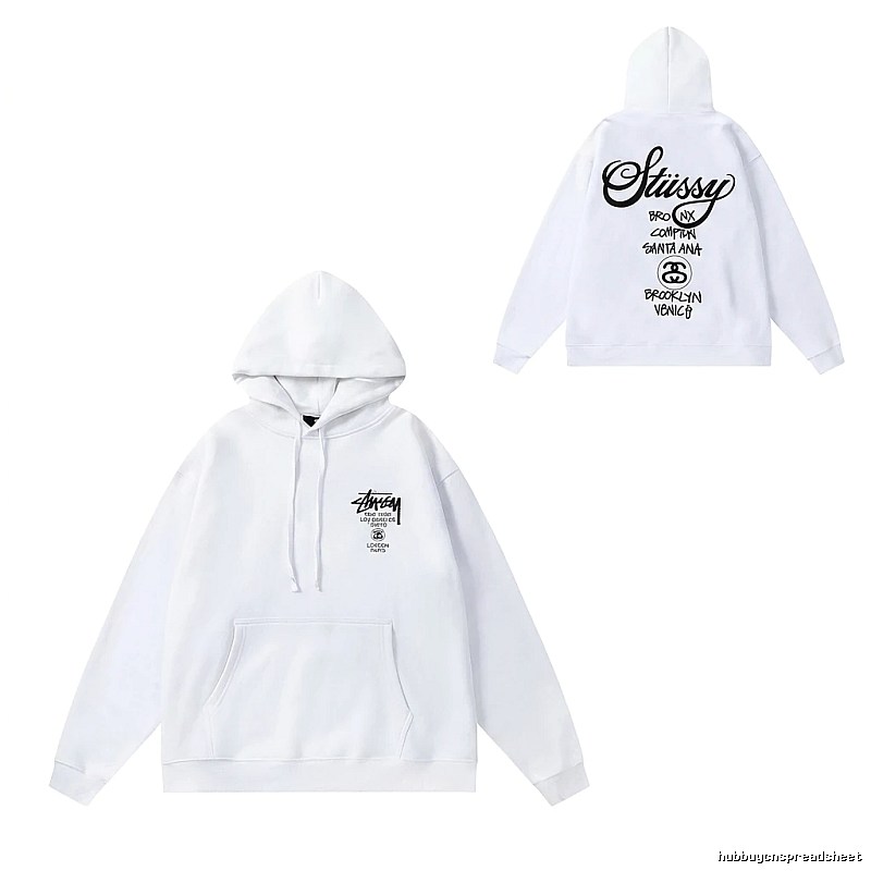Stussy trendy and cool style white hoodie
