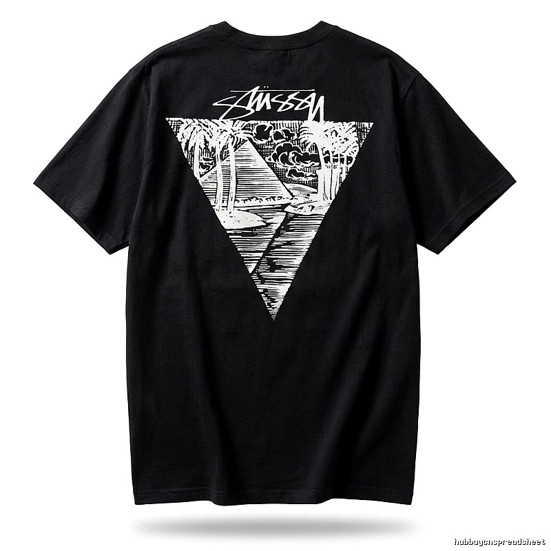 Stussy triangle print style black T-shirt
