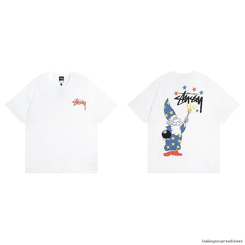 Stussy White Spider Graphic T-Shirt Active Casual Logo