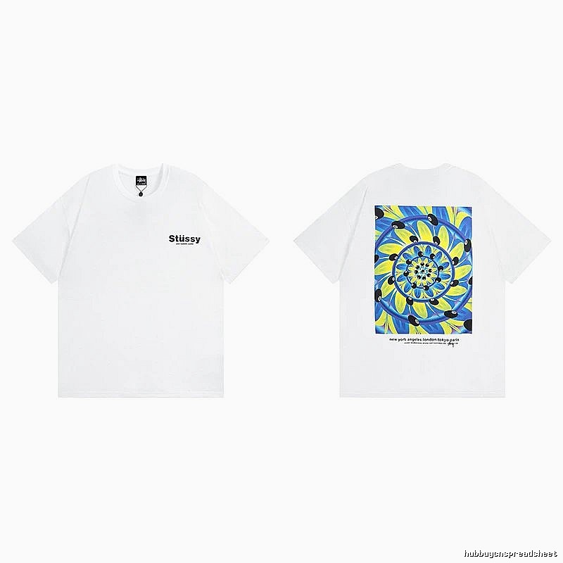 Stussy White Spider Graphic T-Shirt Clean Finish Logo