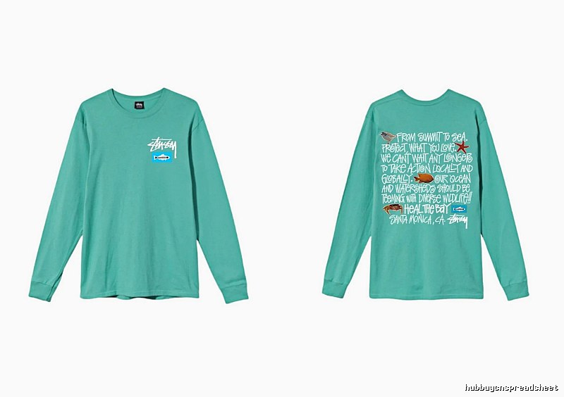 Stussy's eco-friendly mint green long-sleeved shirt