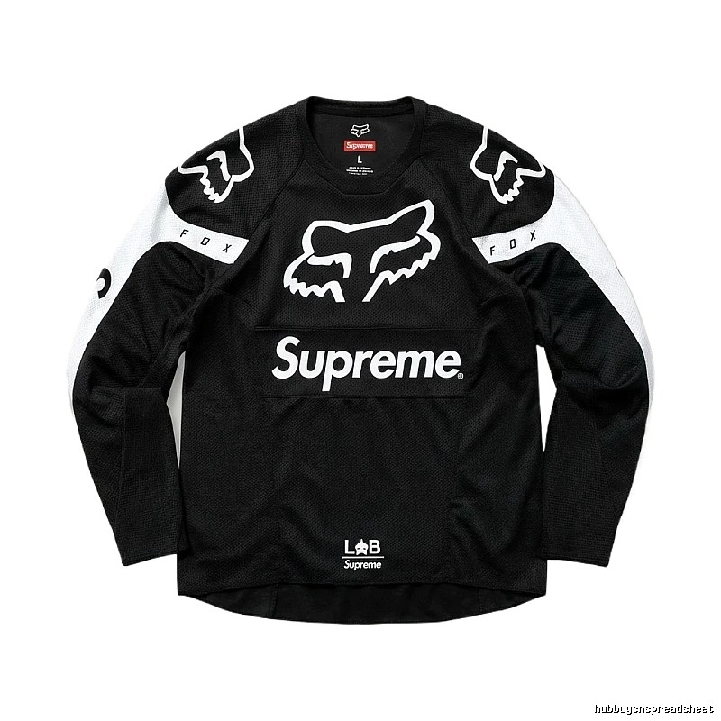 Supreme black and white trendy long-sleeved shirt