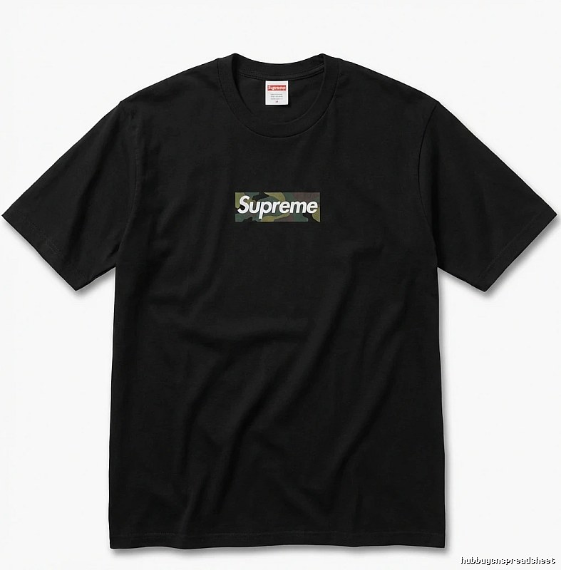 Supreme camouflage style black T-shirt
