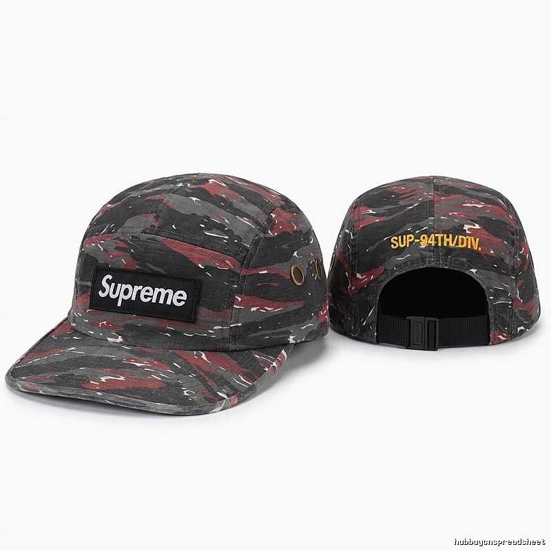 Supreme camouflage style red and black hat