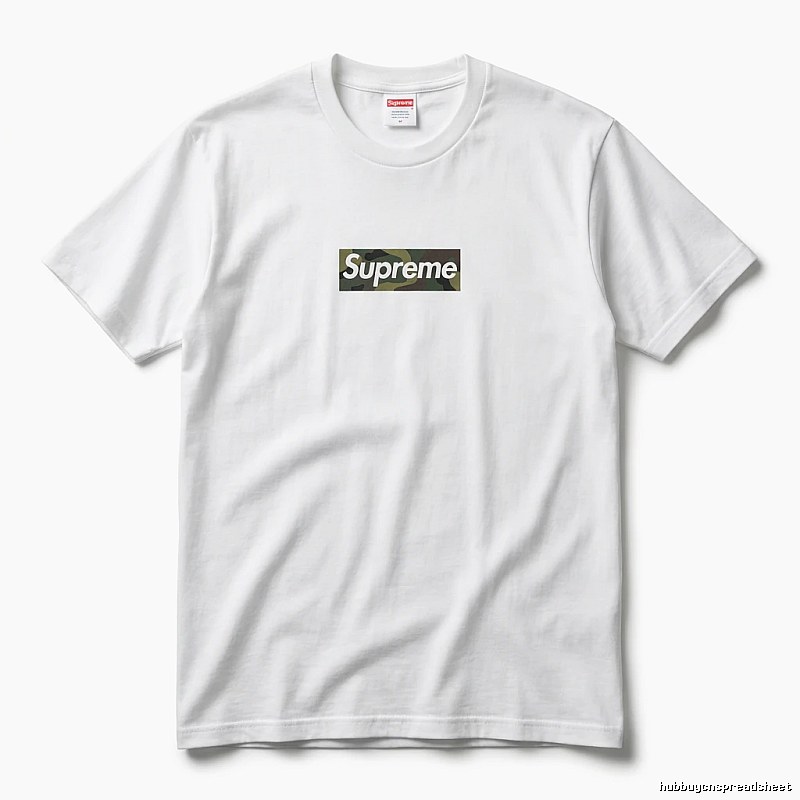 Supreme camouflage-style white T-shirt