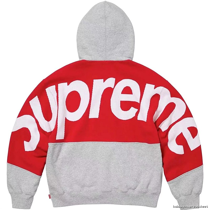 Supreme Classic Logo hoodie Gray Red Oversized for Daily Styling