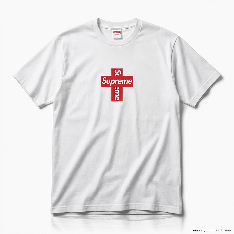 Supreme Cross Trend Brand White T-shirt