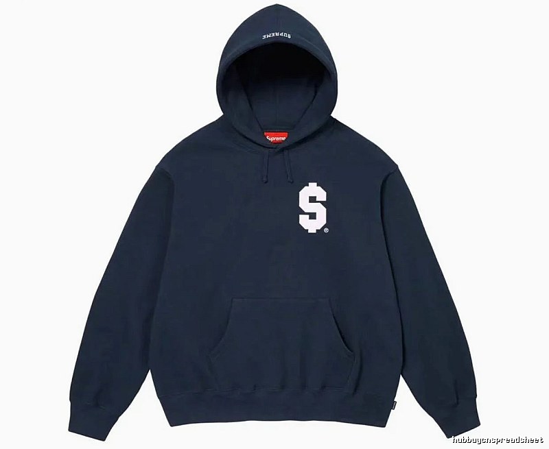 Supreme Daily Logo hoodie Gray Red Oversized with Visual Detail