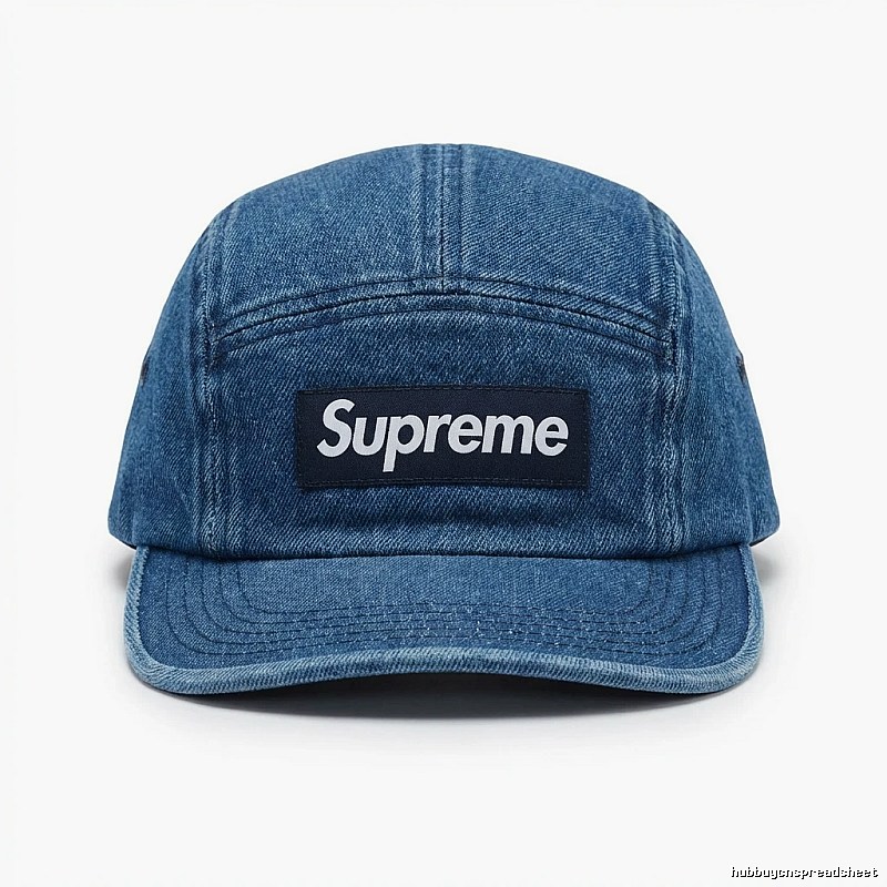 Supreme denim-style blue hat