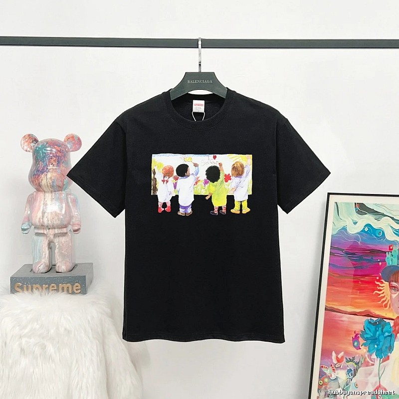 Supreme Kids Print Street Style Black T-Shirt