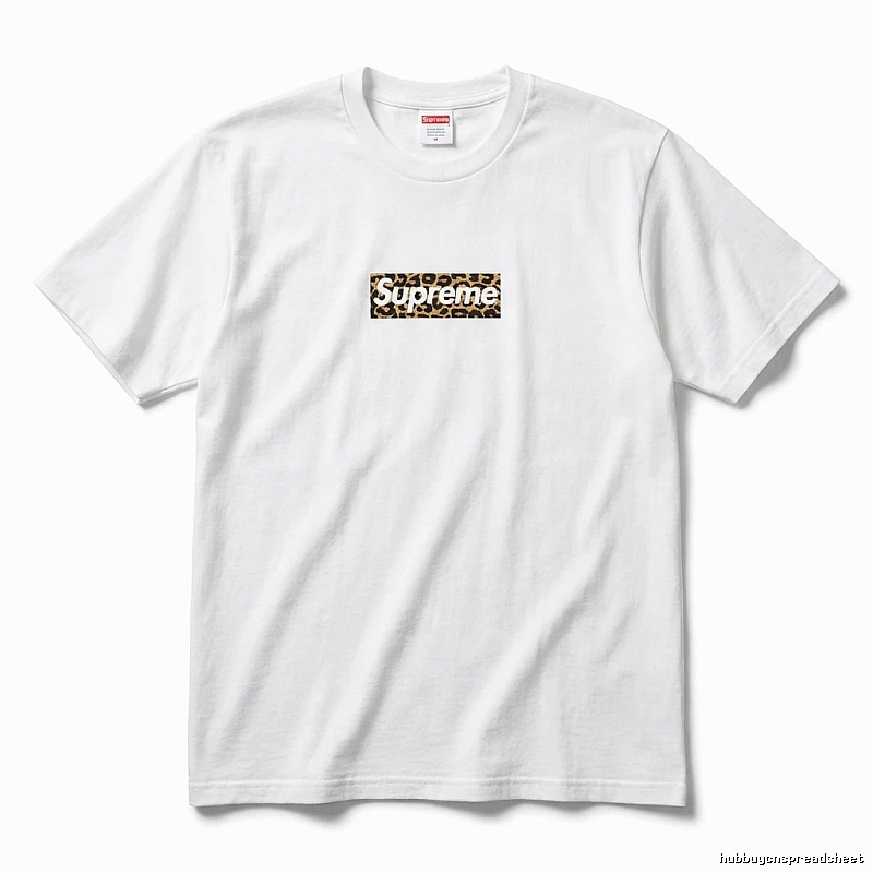 Supreme leopard - print style white T - shirt
