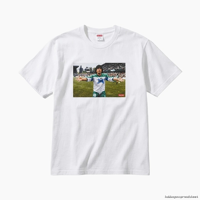 Supreme Maradona-style white T-shirt