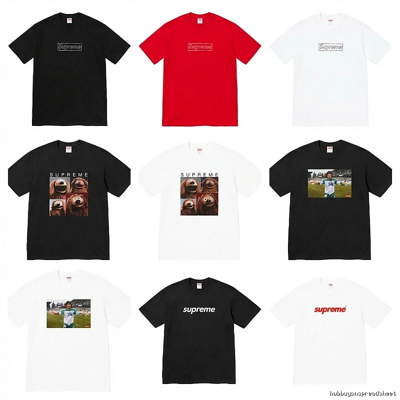 Supreme minimalist style black/red/white T-shirt