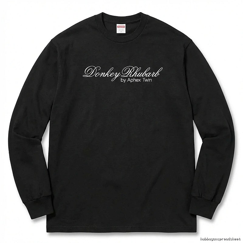 Supreme Print Retro Style Black Long-sleeve Shirt