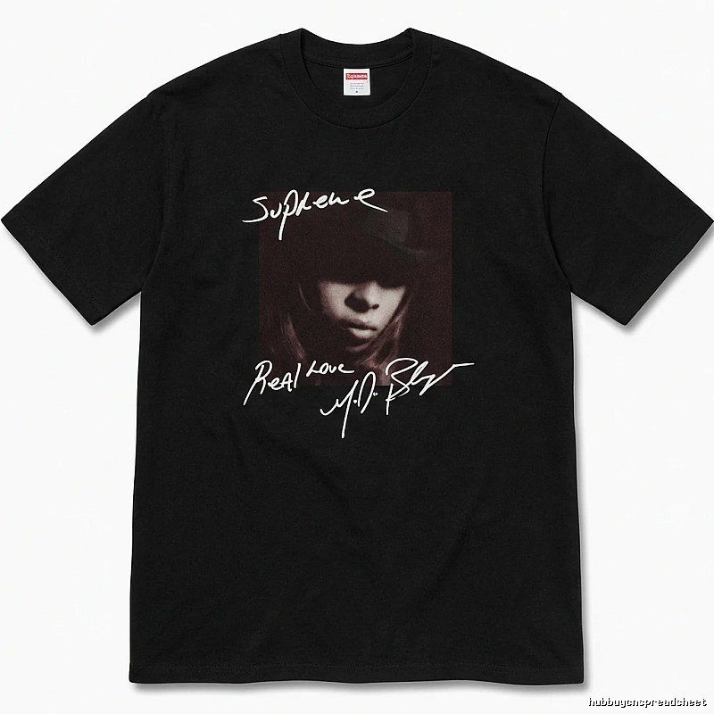 Supreme Real Love Style Black T-shirt