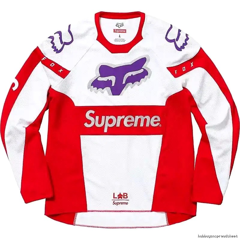 Supreme red and white sporty top