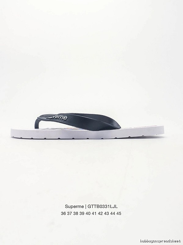 Supreme Street Fashion Black and White Flip-Flops