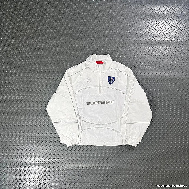 Supreme White Piped Pullover Track Jacket