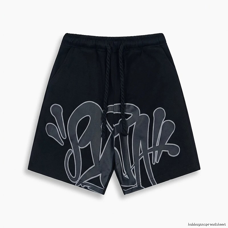 SynaWorld Graffiti-style Black Shorts