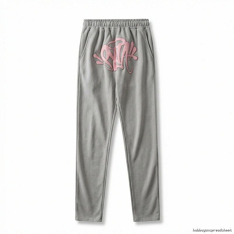 SynaWorld graffiti-style light gray sweatpants