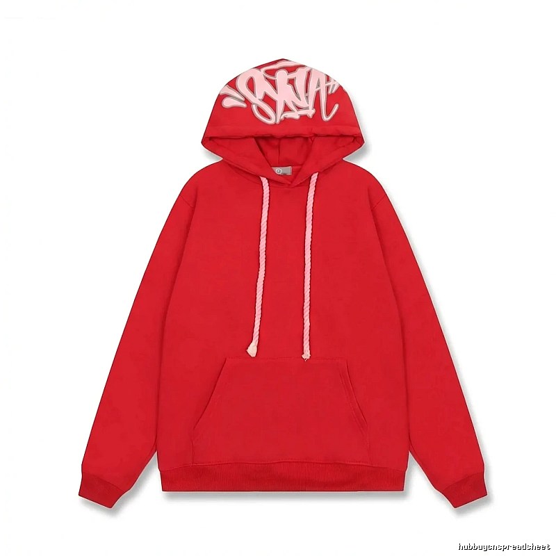 SynaWorld graffiti-style red hoodie