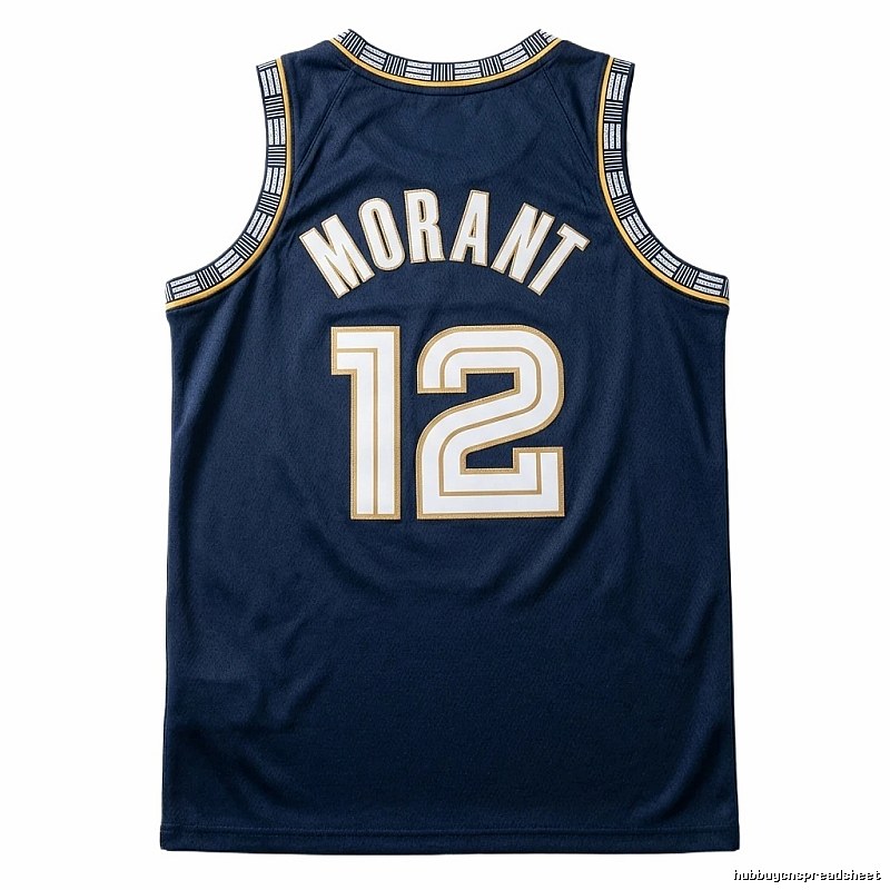 The black basketball uniform of Ja Morant of the Grizzlies.