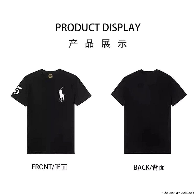 The classic and simple black T-shirt of Ralph Lauren.