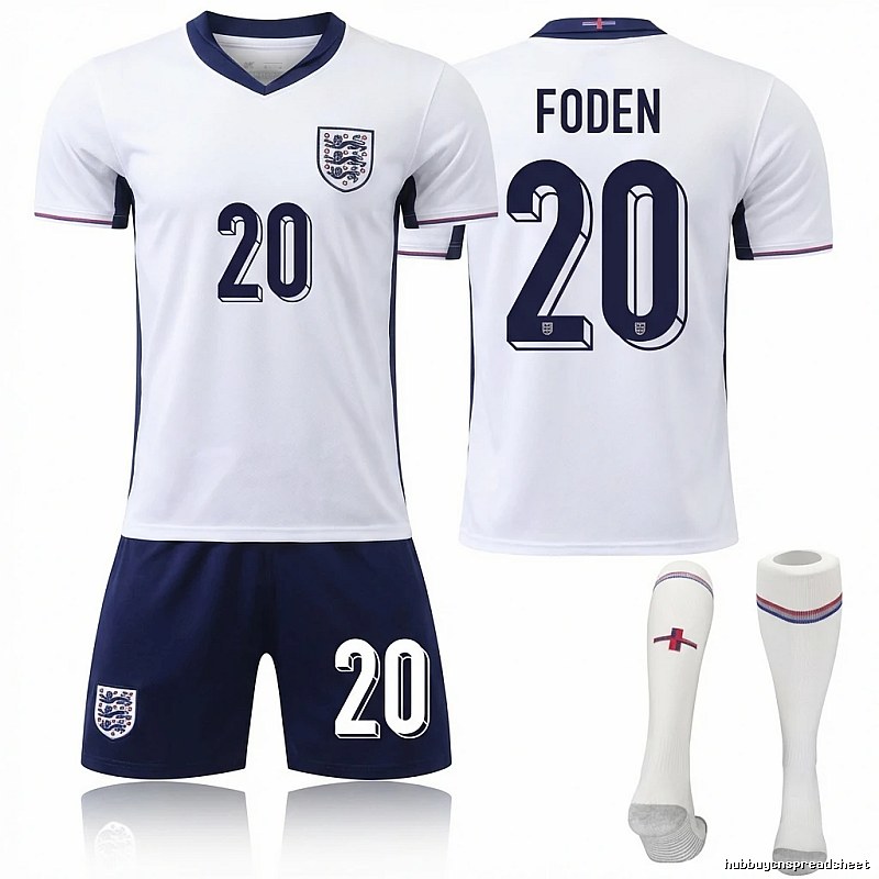 The England Foden No. 20 football jersey.