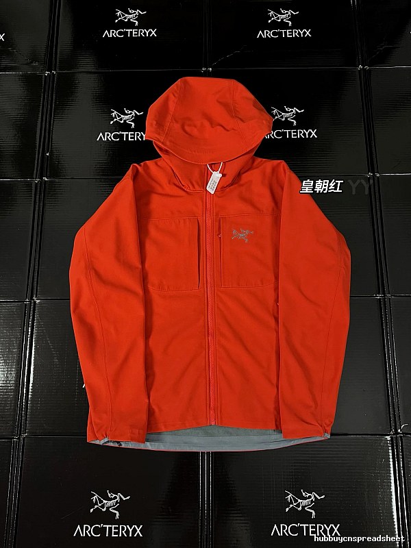 The imperial red of the Arc'teryx Alpha SV jacket