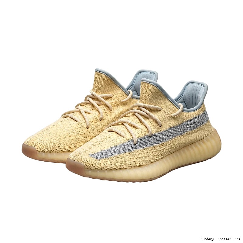 The minimalist style light yellow shoes of Yeezy 350 v2