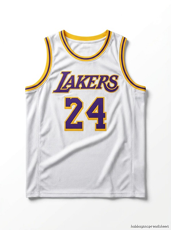 The No. 24 white jersey of the Kobe Lakers.
