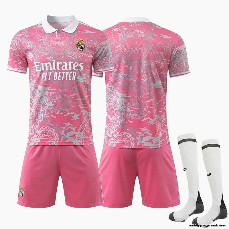 The pink jersey of the Real Madrid Dragon Pattern series.