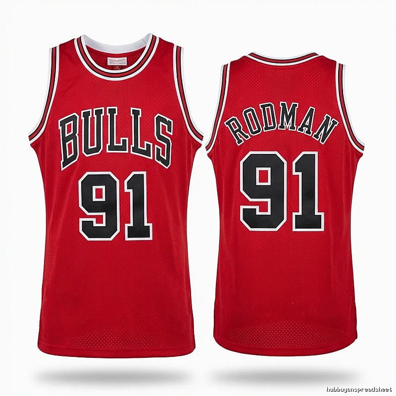 The red jersey of Dennis Rodman of the Michael Jordan.