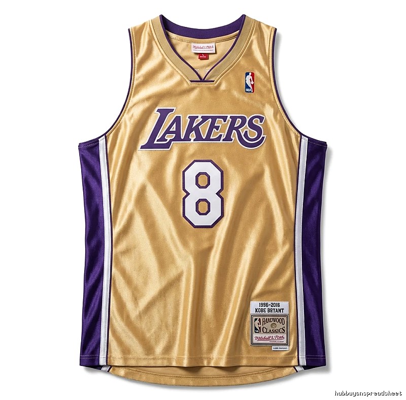 The retro gold and purple jersey of the Kobe Lakers.