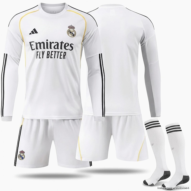 The sporty white jersey of Real Madrid.