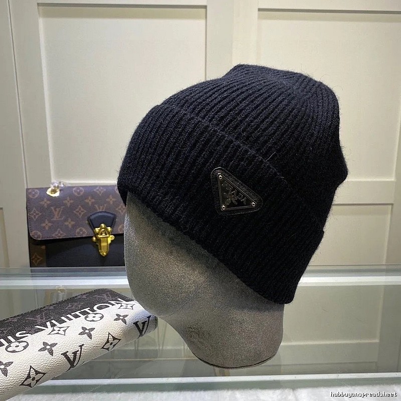 Travel Packing Prada Knit Beanie with Black Finish