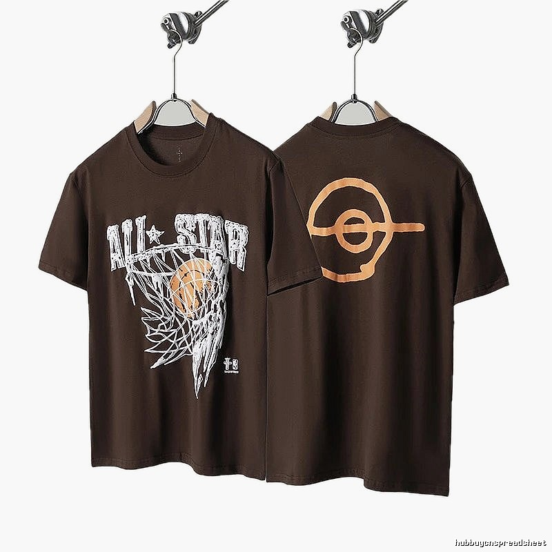 Travis Scott All-Star Street-style Basketball Brown T-Shirt