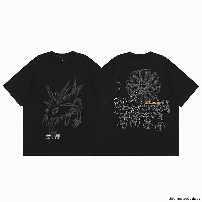Travis Scott Urban Graphic T-shirt Brown Travis Scott with Statement Pattern