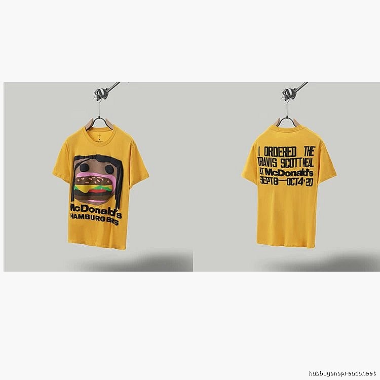 Travis Scott x McDonald's Co-branded Street Style Yellow T-Shirt