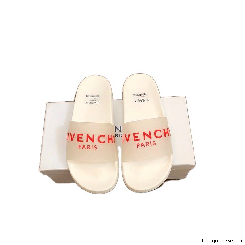 Trendy Brand Givenchy Letter Print White Slides