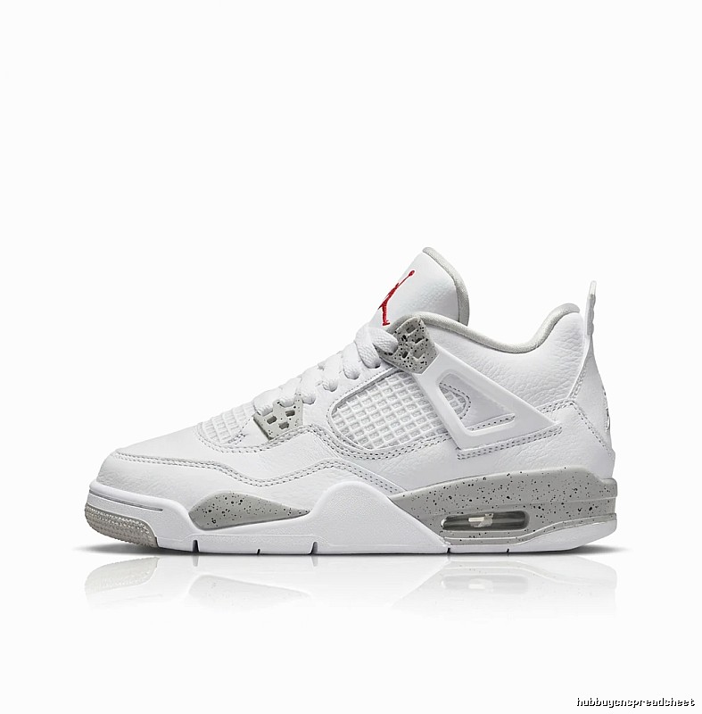 Trendy White Shoes of Jordan AJ4