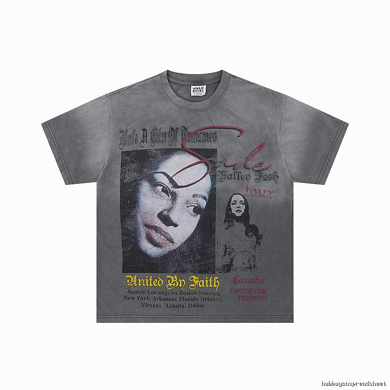 Valley Tour Vintage Distressed Washed Grey T-shirt