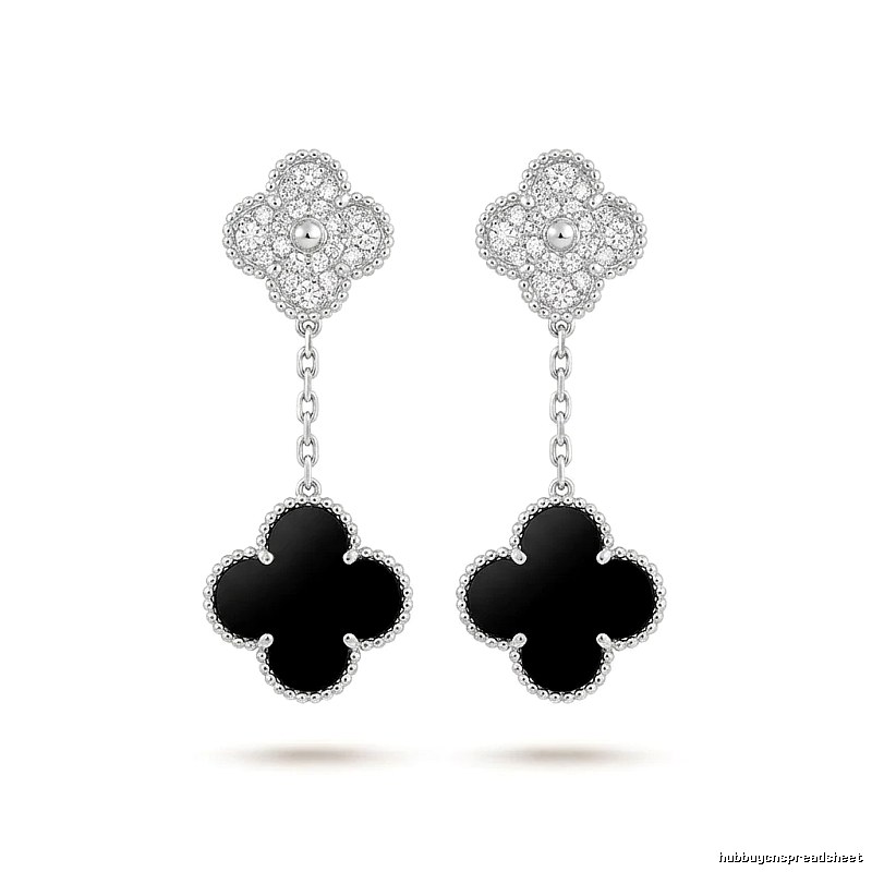 Van Cleef & Arpels Alhambra Black Onyx Earrings