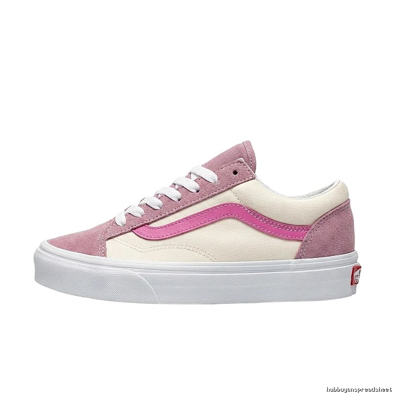 Vans canvas shoes in a pink and white casual style