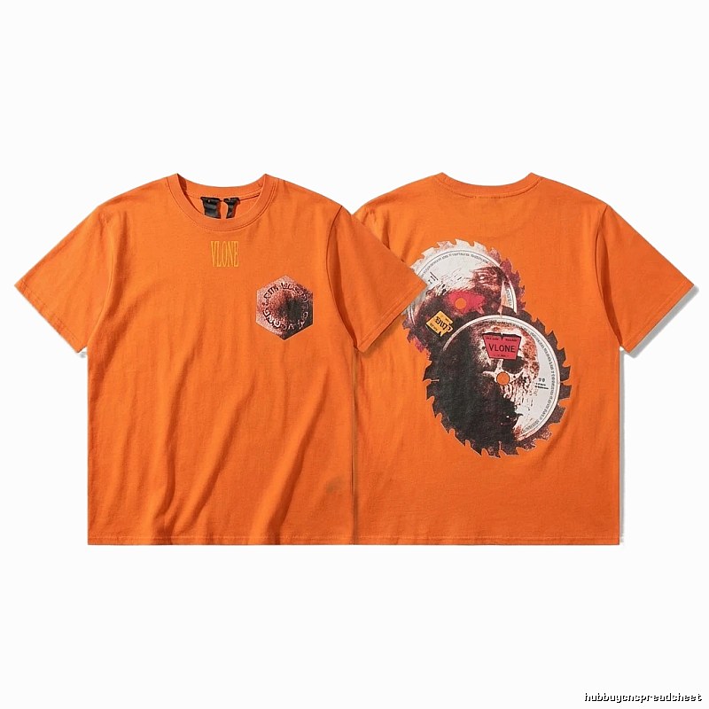 Vlone Orange Trendy Style T-shirt