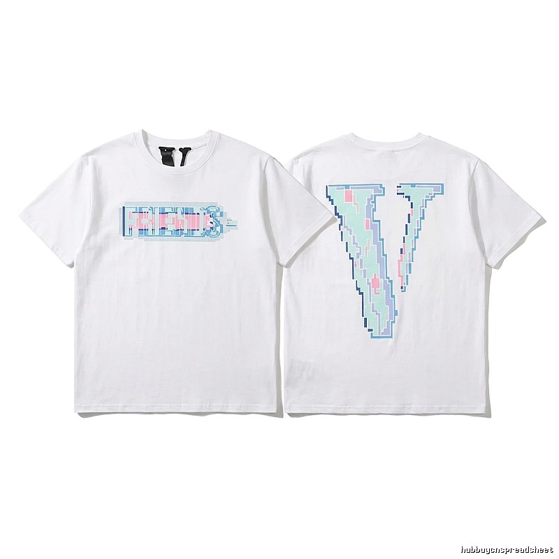 Vlone pixel - style white T - shirt