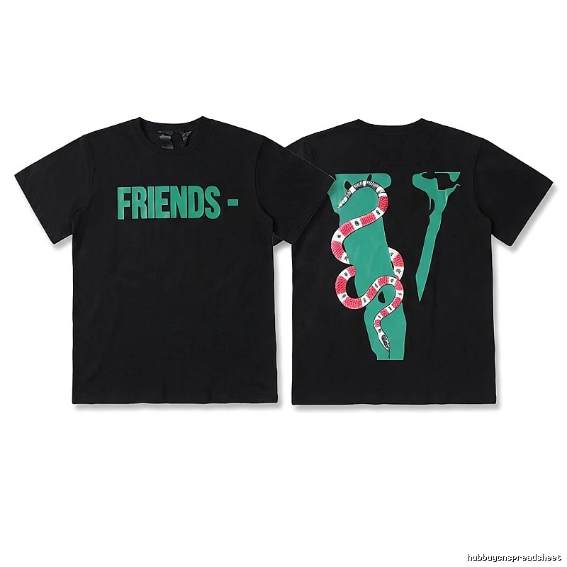 Vlone Snake Print Style Black T-shirt