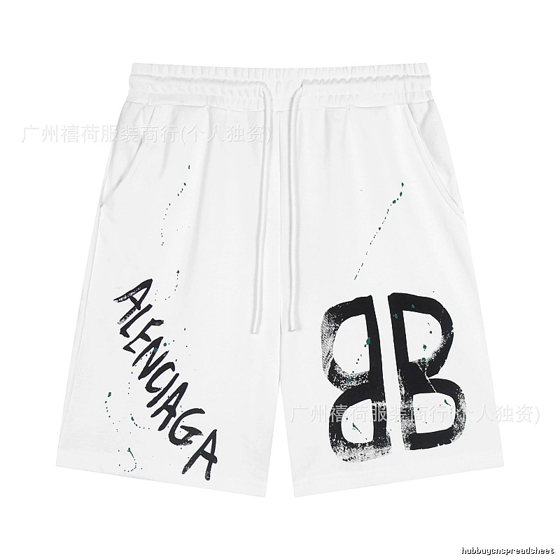 White shorts with Balenciaga graffiti style